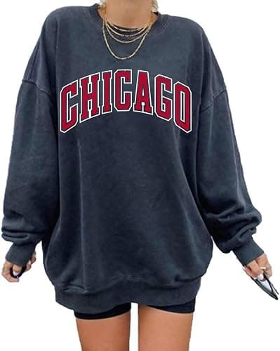 Langwyqu Women's Oversized Sweatshirt Los Angeles California Crewneck Long Sleeve Casual Loose Pullover Tops - Image 1