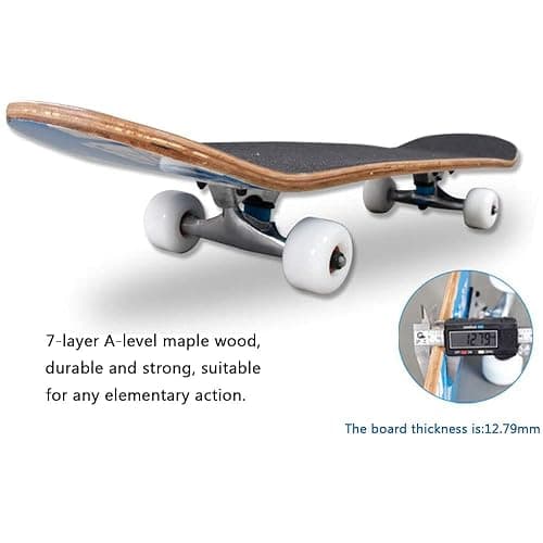 Sumeber Standard Skateboards for Beginners Kids Boys Girls Youths Adults Starter-Complete Skate Boards 31''x 8'' Maple Wood Skateboard thumbnail 4