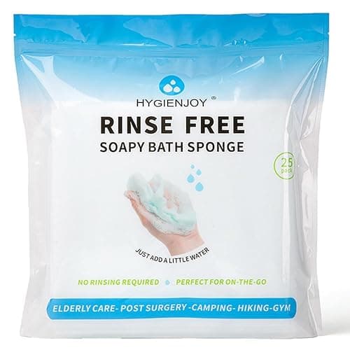 HYGIENJOY-21% Larger,No Rinse Bathing Wipes for Adults-Rinse Free Bath Sponges,Soap Infused,Dry Shower Wipes for Elderly,For Camping,Hiking,GYM,Post Surgery Must Haves, (25 Counts) - Image 1