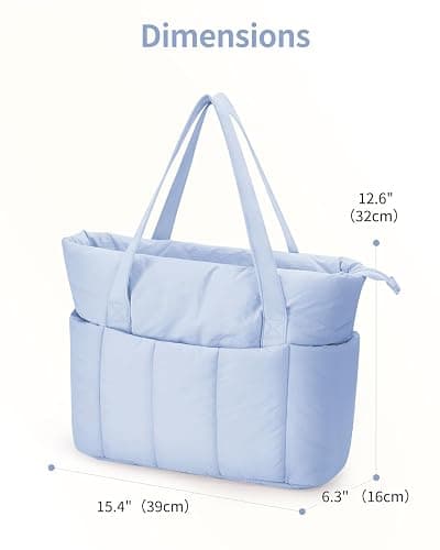 Narwey Puffer Tote Bag for Women Work with Laptop Compartment, Puffy Quilted Work Tote Bags for Travel Carry on Teacher Nurse thumbnail 6