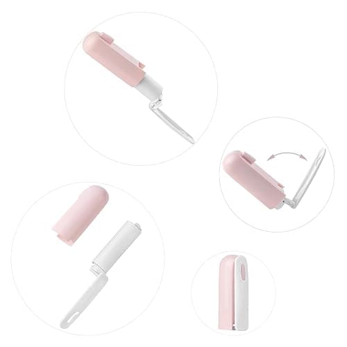 Mini Lint Roller Travel Size Cute Folding Lint Remover for Pet Hair Small Sticky Roller with Cover for Purse On the Go Lint Roller (Pink) thumbnail 3