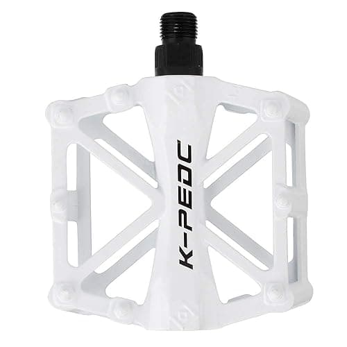 boruizhen Aluminium CNC Bike Platform Pedals Lightweight Road Cycling Bicycle Pedals for MTB BMX - White thumbnail 5