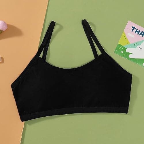 Herepai Big Girls' Adjustable Training Bra Cotton Bras Wireless Light Padded 10-16 Years thumbnail 8