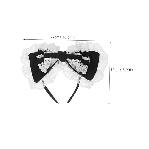 minkissy Kawaii Lolita Bow Headband Elastic Lace Hair Hoop for Cosplay Weddings Parties More Comfortable Design Cute Accessory for Women thumbnail 2