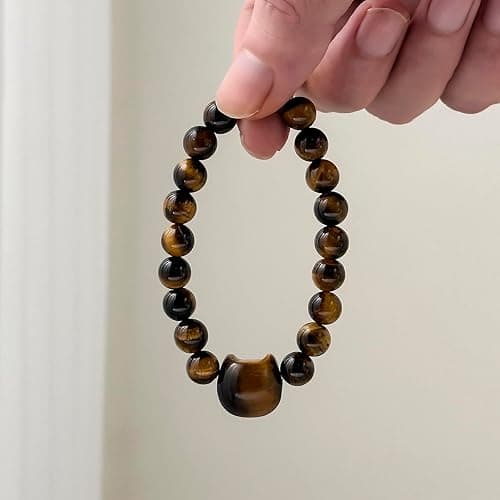Money Attraction Cat Bracelet - Black Obsidian Women Bracelets -Wealth Prosperity Abundance Stone Bead Bracelet, Entrepreneur Business Luck Beaded Bracelets,Spiritual Mood Energy Cute Protection Stretch Bracelet,Health Good Luck Feng Shui Bracelets For Women Gifts For Women thumbnail 4