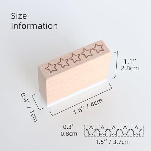 5 Star Rating Rubber Stamp – 5 Star Review Fill-in Stamp for Journals, Planners, Scrapbooking, DIY Crafts, Feedback & Review Notes, Teacher Stamps & Student Feedback, Grading Supplies thumbnail 2