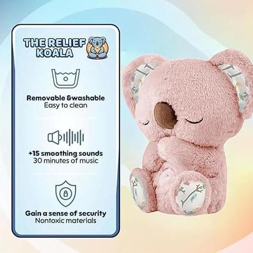 Anxiety Stuffed Animal - Relief Koala Bear for Adults & Kids, Soothing Plush with Breathing Motion, Calming Sleep Buddy, Music & Lights(Battery-Free) thumbnail 4