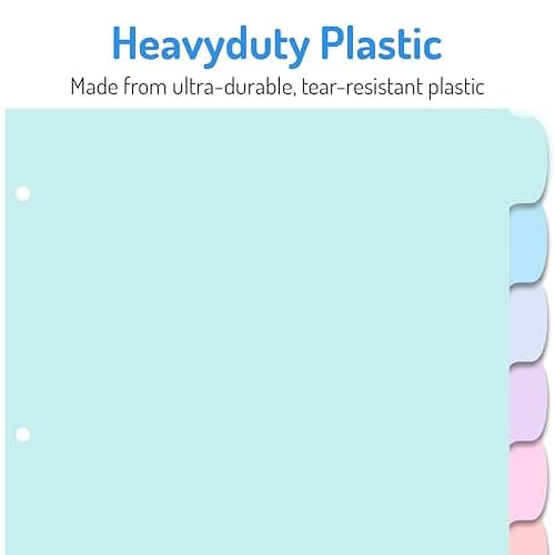 Forvencer 8-Tab Binder Dividers with Tabs, 2 Sets Write&Erase Dividers | Dividers for 3 Ring Binder, Durable Binder Tabs for Organizers, 3 Ring Binder Dividers with Tabs for School Office, Pastels thumbnail 3
