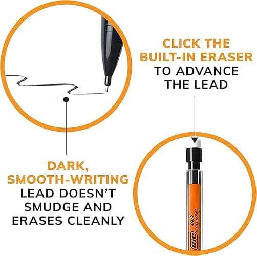 BIC Xtra Smooth Mechanical Pencil with 0.7 mm Medium Point, Refillable and Retractable, 40-Count Pack thumbnail 2