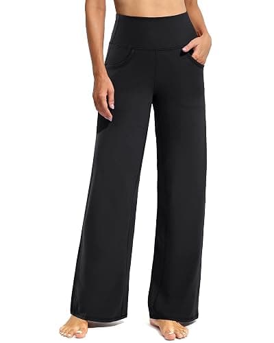 Promover Wide Leg Pants Woman Yoga Pants with Pockets Stretch Loose Casual Lounge Sweatpants Petite/Regular/Tall - Image 1