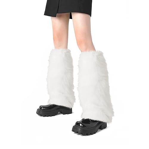 XEPST Faux Fur Fuzzy Leg Warmers Furry Boot Covers for Women, Warm Fuzzy Boot Cuff Boot Sleeves Leg Warmers for Party Costume - Image 1