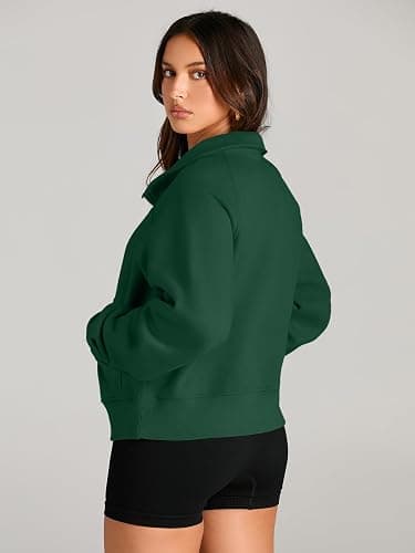 AUTOMET Womens Sweatshirts Half Zip Cropped Pullover Fleece Quarter Zipper Hoodies 2025 Fall Fashion Outfits Clothes thumbnail 5