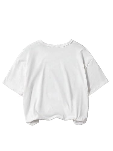 RoseSeek Girl's Bow Graphic Tees Crew Neck Short Sleeve Summer T Shirts Preppy Cute Clothes for Girls thumbnail 2