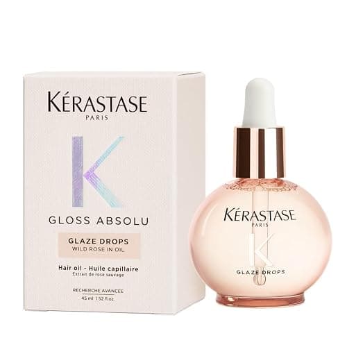 Kérastase Gloss Absolu Glaze Drops Hair Oil, Illuminating Leave-In Treatment For Intense Shine And Frizz Control, With Wild Rose, For Dull & Frizz-Prone Hair, 45ml - Image 1