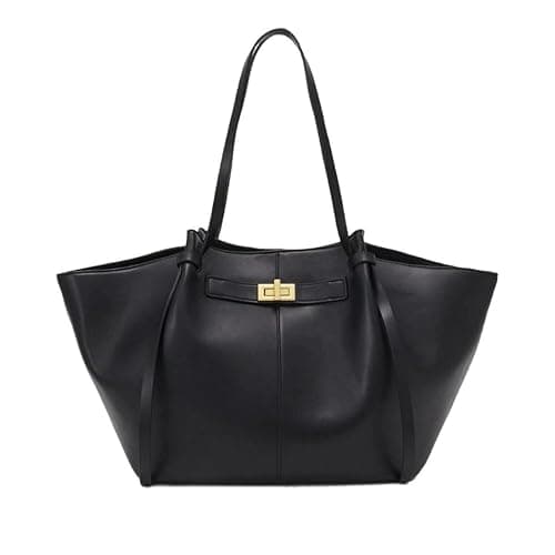 FJZFXKZL Women's Tote Bag, Leather Large Shoulder Shopper Handbag With Detachable Strap, Vintage For School, Work, Travel, Office - Image 1