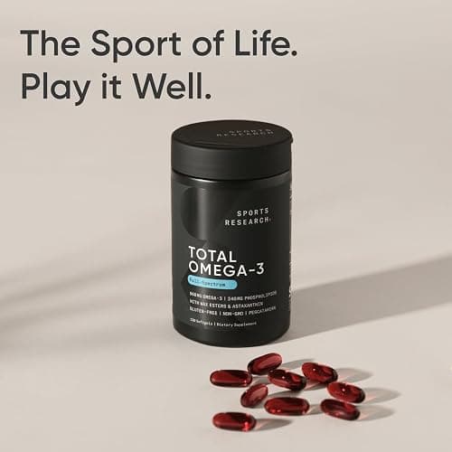 Sports Research® Total Omega-3 Fish Oil 2200mg - Made from Antarctic Krill w/Astaxanthin, Wild Sockeye Salmon & Alaska Pollock - 960mg of EPA & DHA - 120 Softgels thumbnail 8
