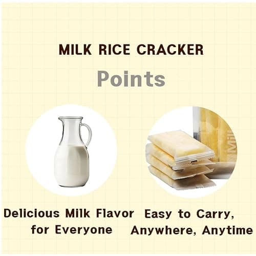 Milk Korean Rice Snack – 24 Pack Kid-Friendly School Snack, Rice, Non-Fried, Zero Trans Fat, Individually Wrapped, 240g (8.47oz) 밀크 쌀과자 thumbnail 4