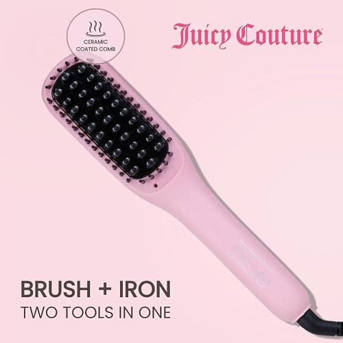 Juicy Couture - Heated Straightening Brush, Sleek & Smooth Hair in Minutes (Pink) thumbnail 3