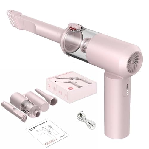 YancioGZ Mini aspirapolvere senza fili Aspirapolvere pieghevole ad alte prestazioni Aspirapolvere portatile 2 in 1 per auto e casa (rosa) - Image 1
