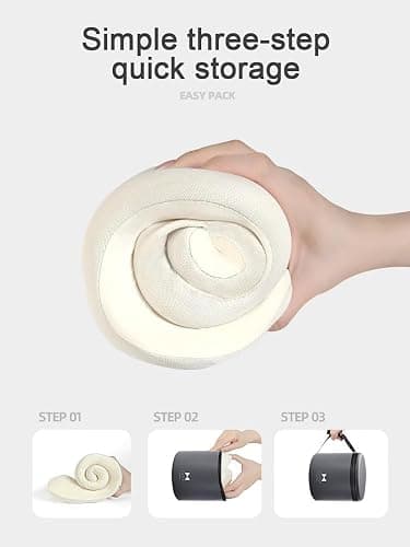 Ultra-Soft Travel Neck Pillow, Ergonomic Design with Contoured Shape, Breathable Fabric,Internal Structure，Travel Blanket Airplane Compact with Bag，Airplane Essentials (Thames Rice) thumbnail 6