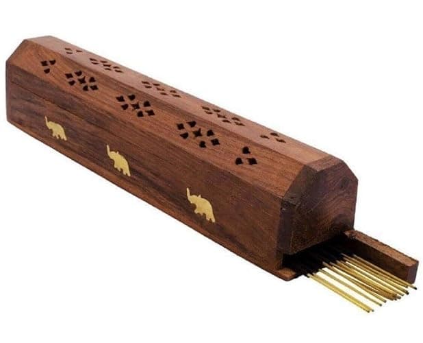 Bless-International Traditional-Handmade-Burner Wooden-Coffin-Incense-Stick-Holder Ash-Catcher-Stand (Wooden Coffin) thumbnail 3