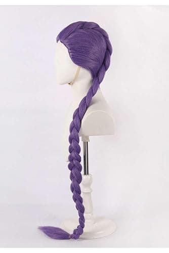 BAEHEU Demon Hunters Costume Rumi Cosplay Wig Anime Zoey Mira Wigs Long Straight Hair Accessory for Women (Purple - Rumi, Long Braided) thumbnail 5