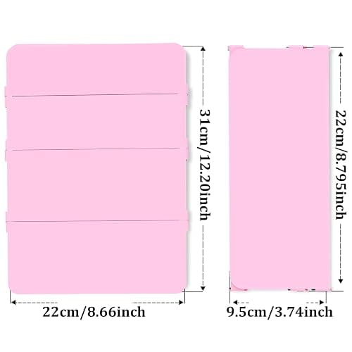 Nursing Clipboard Foldable-4 Layers Aluminum Nurse Foldable Clipboard Nursing Medical Edition Cheat Sheets, Pocket Size Pen Clip for Nurses Students School and Doctors-Pink thumbnail 2