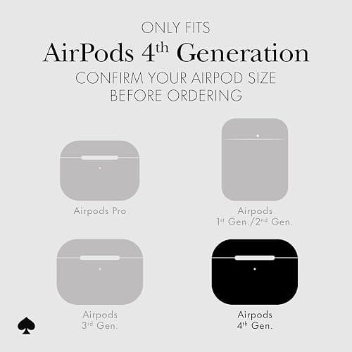 kate spade new york AirPods 4 Protective Case with Keychain Ring - Transparent Tortoise, Compatible with AirPods 4th Generation thumbnail 6