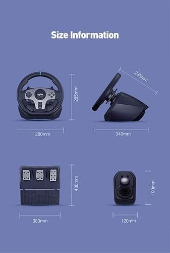 PXN V9 Gaming Racing Wheel pc Steering Wheel With Pedals and Shifter 270/900° Dual-Motor Feedback Driving gaming Racing Wheel for PC,PS4,PS3,Xbox One, Xbox Series X/S,N-Switch thumbnail 10