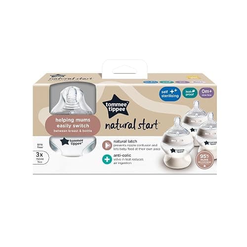 Tommee Tippee biberon anti-colica Natural Start 150ml, con tettarella simile al seno materno, valvola anti-colica, autosterilizzante, 3 pezzi thumbnail 2