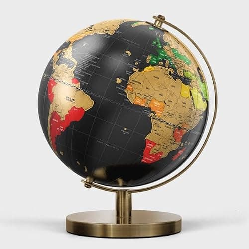 Luckies - Scratch Globe | Scratch Off World Map & Travel Map | Desk Gadgets For Men & Desk Decor | Travel Gifts For Men | Small Globe thumbnail 2