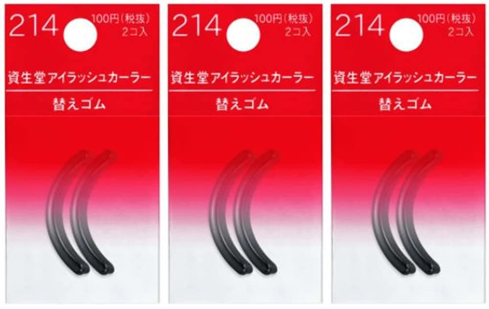 Shiseido Eyelash Curler Sort Rubber, Regular Size Refills (214), 3 Pack - Total 6 Pieces (Made in Japan) - Image 1