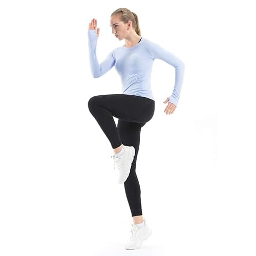 MathCat Seamless Workout Shirts for Women Long Sleeve Yoga Tops Sports Running Shirt Breathable Athletic Top Slim Fit thumbnail 7