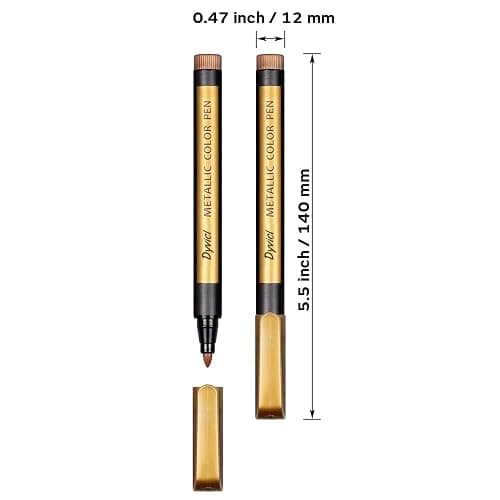 Dyvicl Metallic Marker Pens - Set of 10 Medium Point Metallic Markers for Rock Painting, Black Paper, Card Making, Scrapbooking Crafts, DIY Photo Album thumbnail 3