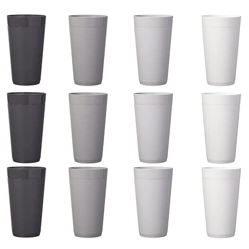 US Acrylic Newport 20 ounce Unbreakable Plastic Stackable Water Tumblers in Grey Stone | Set of 12 Drinking Cups | Reusable, BPA-free, Made in the USA, Top-rack Dishwasher and Microwave Safe thumbnail 7