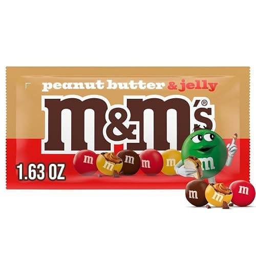 M&M’S Peanut Butter & Jelly Candy Bag, Single Size, 1.63 Oz Pack - Image 1