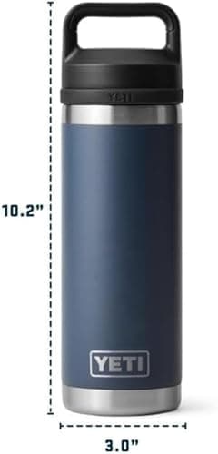 YETI Rambler Bottle Chug, Vaccum Insulated Stainless Steel Bottle with Leakproof Chug Cap, Black, 18 oz (532 ml) thumbnail 3