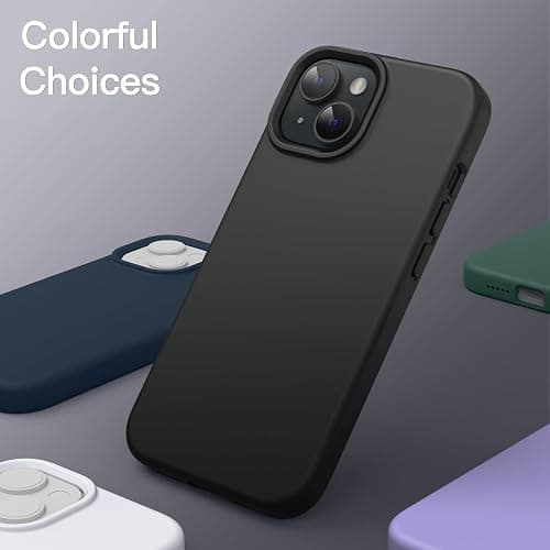 JETech Silicone Case for iPhone 13 6.1-Inch, Silky-Soft Touch Full-Body Protective Phone Case, Shockproof Cover with Microfiber Lining (Black) thumbnail 6