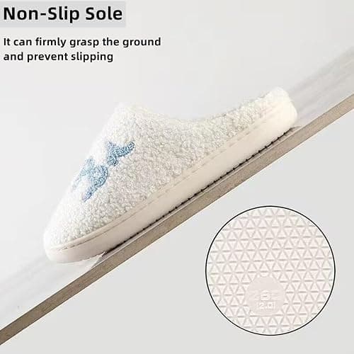 V OPXIN Cartoon Slippers for Womens Mens Cute Cozy Plush Warm Slip-on House Shoes for Indoor and Outdoor Meet Me at Midnight Strawberry Mushroom Evil Eyes Love Heart Slippers thumbnail 4