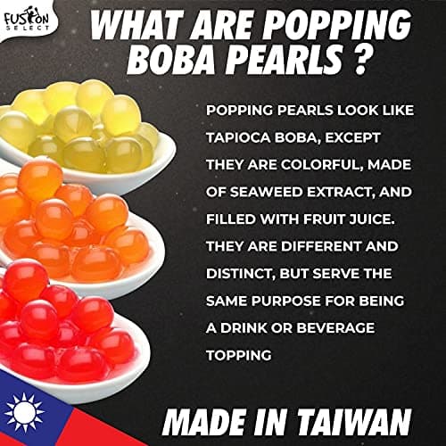 Fusion Select Mango Boba Bursting Boba Popping Boba Pearls For Fruit Tea Bubble Tea, Boba Tea, Dessert Toppings 450 Gram thumbnail 6