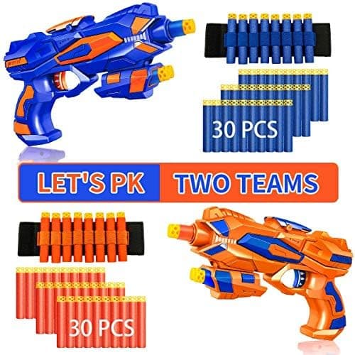 Wordot 2 Pack Guns Boys Toy-with 60 Soft Foam Darts Bullets& 2 Wrist Bands-Kids Hand Gun Toys Gifts Party Supplies for 3,4,5,6,7,8,9 Years Kids thumbnail 2