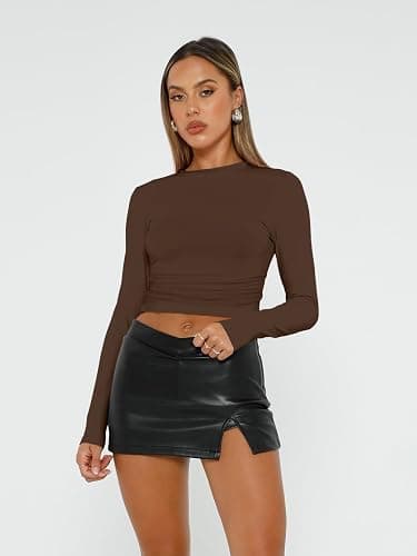 AUTOMET 3 Pack Womens Long Sleeve T Shirts Fall Fashion Basic Going Out Crop Tops Slim Fitted Winter Clothes 2025 thumbnail 2