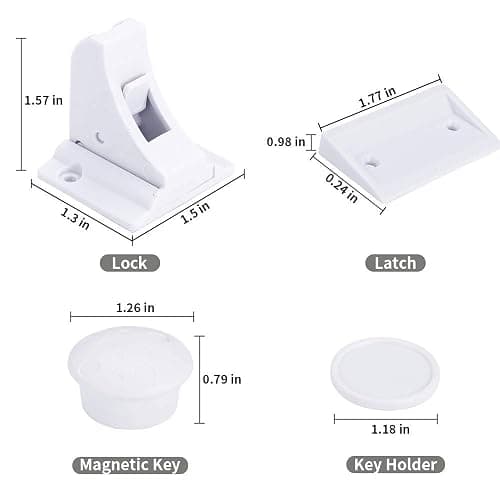 Safety Locks, Magnetic Safety Locks, Invisible Safety Latch Lock for Cupboard, Cabinet and drawer, Child Proof, Easy to Install Kit, With Extra 3M Adhesive Tapes,10 Locks 2 Keys thumbnail 2