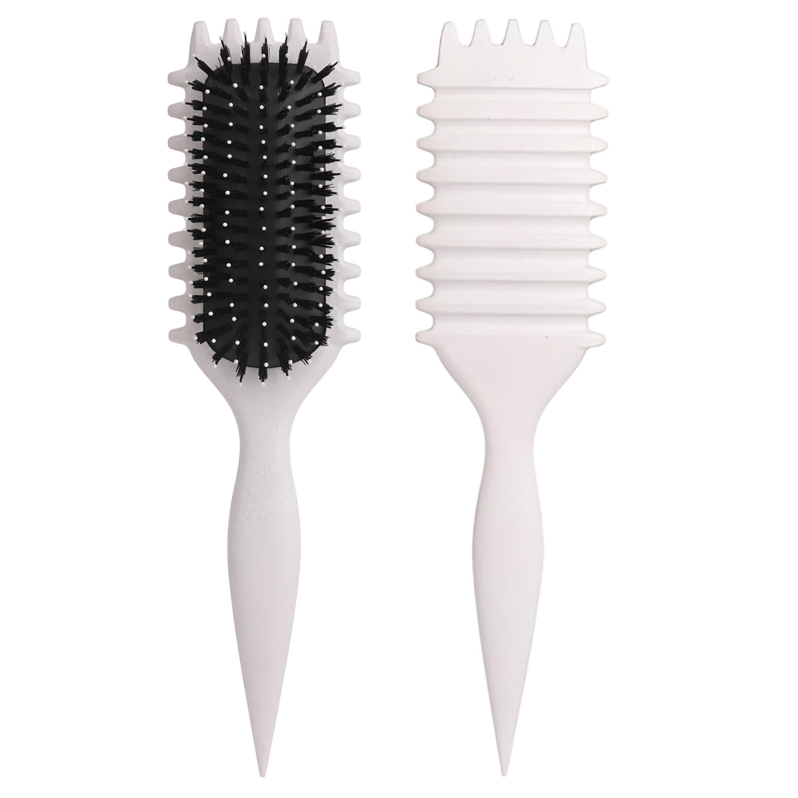 New Curly Hair Brush, 2025 Newest Brush Less Pulling Styling Brush for Men and Women, Curl Brush,Boar Bristle Hair Brush Styling Brush for Detangling (Gray) - Gray - Image 1