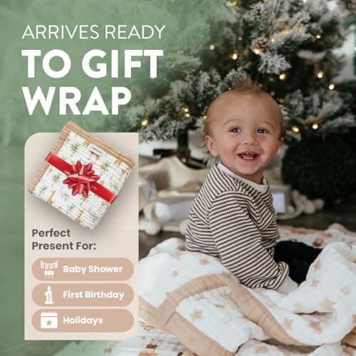 Organic Cotton Muslin Baby Blanket for Boys and Girls - Luxurious Soft Toddler Quilt for Swaddling - Gender Neutral Blanket - Baby and Toddler Gift - Farm thumbnail 7