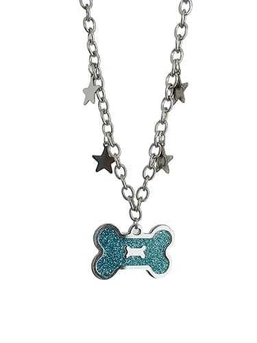Cute Necklace Kawaii Pendant Necklace for Women Y2k Bone Grunge Emo Coquette Mcbling Hippie Jewelry Therian Grunge Jewelry (Bone) - Image 1