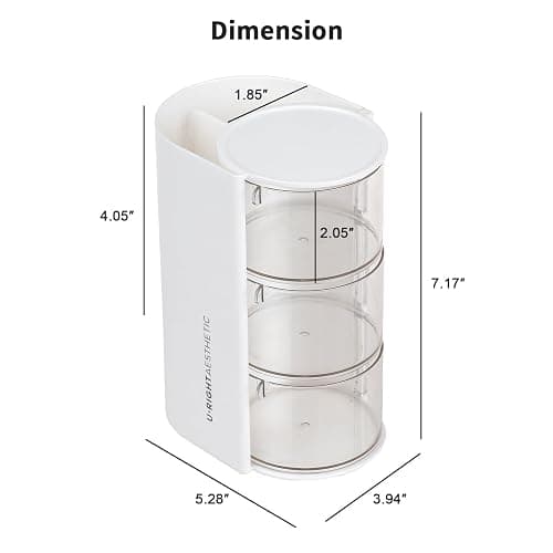 FABROK 3-Layer Clear Hair Accessories Organizer with Hair Brushes Holder, Rotatable Small Jewelry Box for Clip Earring Necklaces, Desktop Organizer Case for Cotton Swab, Accessories thumbnail 3