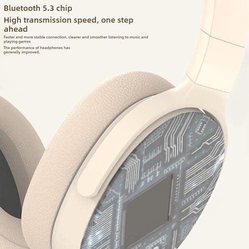 Wireless Bluetooth Headphones, Head Mounted Bluetooth Earphones Wireless, Comfort Heavy Bass Earphones, And Long Battery Life, Providing A Comfortable Wearing Experience (Khaki) thumbnail 5