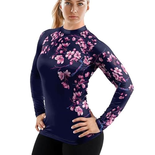 RASHNINJA Women's Samurai Rash Guard Long Sleeve Base Layer Compression Shirt - Tight Fit for BJJ MMA Jiu Jitsu Grappling thumbnail 6