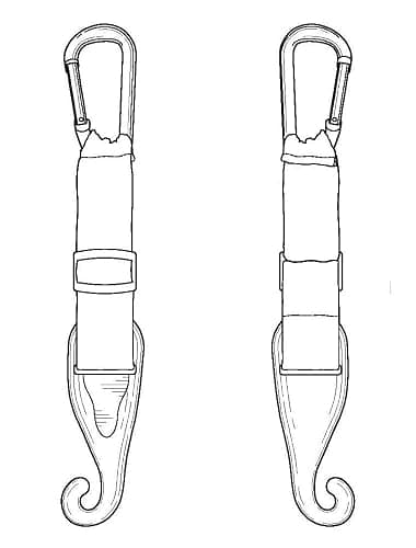 MAXOPS A Pair of Patented CJ Fence Hooks for Bat Bags, Tennis Bags, Water Bottles and Camping thumbnail 4